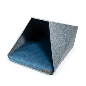 Polyester Pet Bed Light Grey/Blue