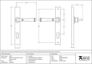 From The Anvil Pewter Regency Slimline Lever Espag. Lock Set