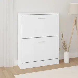 Berkfield Shoe Cabinet White 59x17x81 cm Engineered Wood