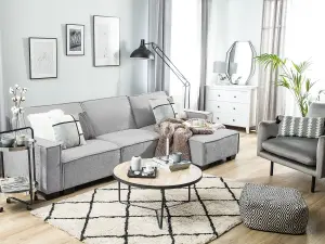 Corner Sofa ROMEDAL Light Grey Fabric Left Hand