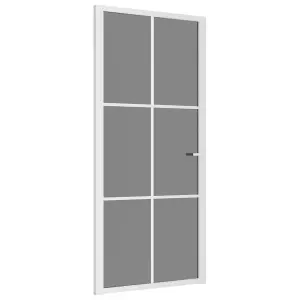 Berkfield Interior Door 93x201.5 cm White ESG Glass and Aluminium