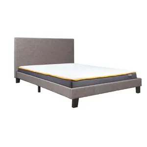 Double Bed Frame & Mattress Grey Fabric Birlea Sleepsoul Paris 4FT6