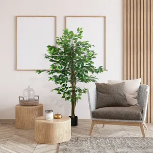 HOMCOM 150cm Artificial Tree Ficus for Indoor Outdoor Home Decor, Fake Tree