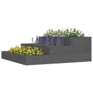 Berkfield Planter Grey 78x78x27 cm Solid Wood Pine