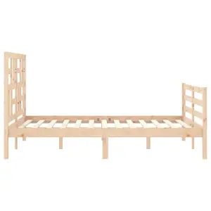 Berkfield Bed Frame with Headboard Small Double Solid Wood