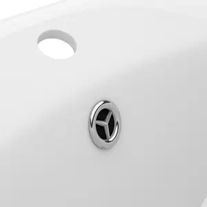 Belfry Bathroom Pearlene 390mm W Ceramic Oval Sink with Overflow White