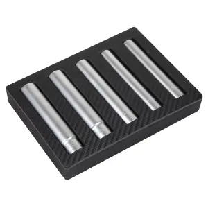 Sealey Extra-Deep Socket Set 15 16 17 18 19mm 5 Pieces 3/8" Square Drive SX1519