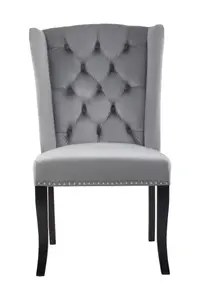 Premier Housewares Grey Velvet Dining Chair