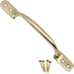 AFIT Polished Brass Sash Window D Pull Handle 150mm