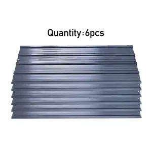 6 Pcs Galvanised Metal Roofing Sheets Grey Coated Wainscoting Panels for Wall & Roof L 129cm W 45cm