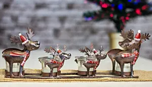 Christmas Reindeer 4 Tealight Candle Holder