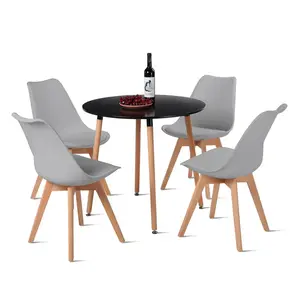 4 - Person Dining Set Grey / Black