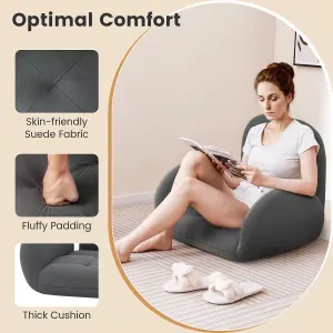 COSTWAY Folding Floor Game Chair for Adults Lazy Sofa Chair Adjustable Recliner