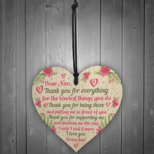 Red Ocean Mother's Day Gifts For Mum Nan Wooden Heart Nan Gifts For Grandparents Keepsake Plaque