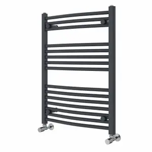 Right Radiators 800x600 mm Curved Heated Towel Rail Radiator Bathroom Ladder Warmer Anthracite