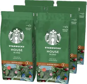 STARBUCKS House Blend, Medium Roast, Ground Coffee 200G (Pack Of 6)