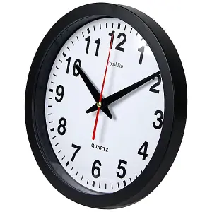 Stylish Black & White Bold Classic Quartz Wall Clock Non Ticking Silent