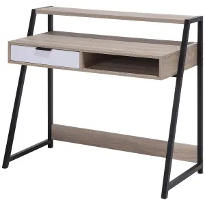 Home Office Desk with Storage Light Wood CALVIN