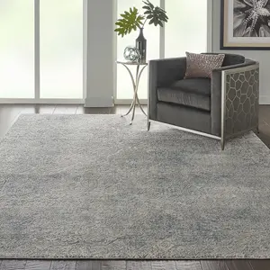 Ivory Light Blue Luxurious ,Rustic Textures Modern Rug For Bedroom & Living Room-120cm X 180cm