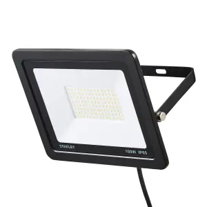 Litecraft Stanley Slimline Black 100 Watt LED IP65 Outdoor Wall Flood Light