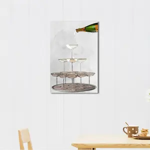 Champagne Tower - Wrapped Canvas Print 38cm H x 25cm W x 4cm D