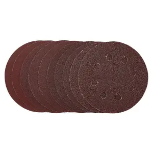 Draper  Sanding Discs, 115mm, Hook & Loop, Assorted Grit, (Pack of 10) 53510