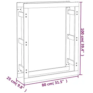 Berkfield Firewood Rack 80x25x100 cm Solid Wood Pine