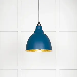 Hammered Brass Brindley Pendant in Upstream