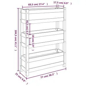 Berkfield Planter Grey 77x25x104.5 cm Solid Wood Pine