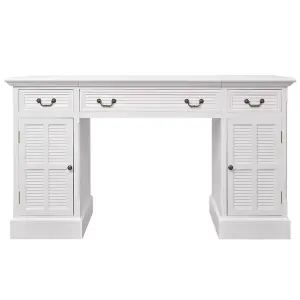 Berkfield Double Pedestal Desk White 140x48x80 cm