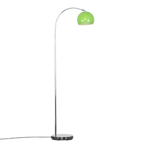 Derosier 152cm Arched Floor Lamp Chrome / Green