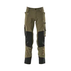 Mascot Advanced Stretch Trousers with Kneepad Pockets - Moss Green   (28.5) (Leg Length - Regular)