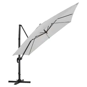 3M Light Grey Canopy Tilt Garden Roman Umbrella with Cross Base