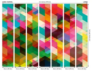 Origin Murals Geometric Multicoloured Triangles Matt Smooth Paste the Wall Mural 350cm wide x 280cm high