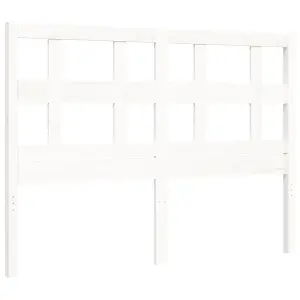 Berkfield Bed Frame with Headboard White Small Double Solid Wood