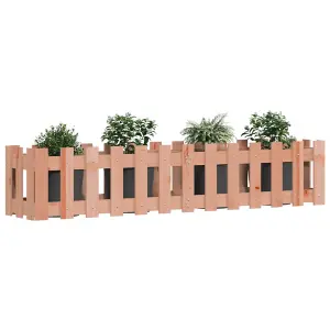 Berkfield Garden Raised Bed with Fence Design 150x30x30 cm Solid Wood Douglas