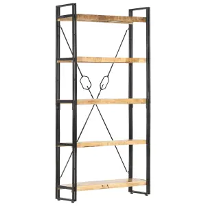 Berkfield 5-Tier Bookcase 90x30x180 cm Solid Mango Wood