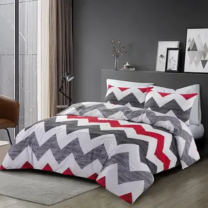 Duvet Cover Set Wave Lines Reversible Ronald Luxury Printed Bedding Set