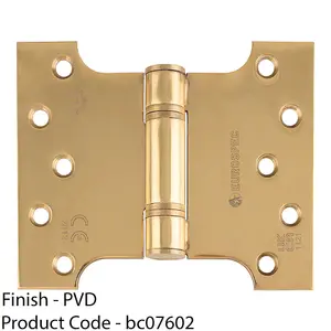 PAIR 102 x 127 x 3mm Parliament Hinge Polished Brass Internal Door