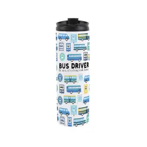 Bus Driver Travel Mug - Novelty Trades Gift Stainless Steel Vacuum-Sealed Double-Walled Hot/Cold Drinks Travel Flask