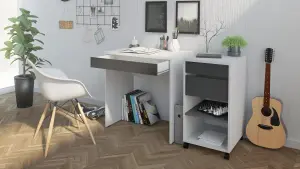 Tvilum Liten Grey 1 drawer Desk (H)765mm (W)747mm (D)482mm