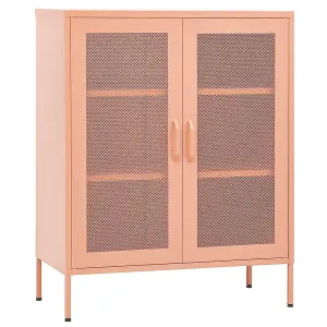 Berkfield Storage Cabinet Pink 80x35x101.5 cm Steel