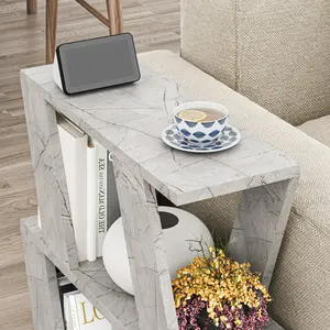 Adriana Side Table Modern Compact Design for Living Room & Bedroom Grey