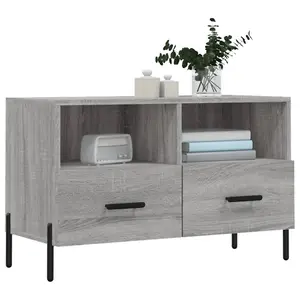 Berkfield TV Cabinet Grey Sonoma 80x36x50 cm Engineered Wood