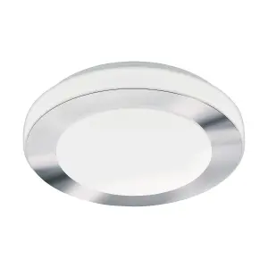 Wall Flush Ceiling Light Colour White Chrome Shade White Plastic Bulb LED 11W