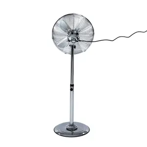 Oypla Electrical 16" Inch 40cm Chrome Metal Pedestal 3 Speed Stand Fan Cooling