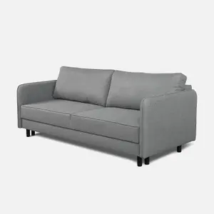 Bruno 3 Seater Sofa Bed with Storage - Grey (Lumos08)