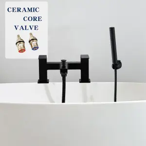 Bath Taps with Shower,  Black Bathroom Shower Tap Tub Mixer Tap Bath Filler Tap