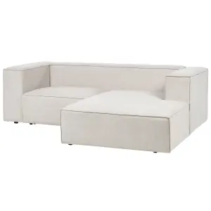 2 Seater Sofa VERNON Light Beige Fabric 2 Seater Left Hand