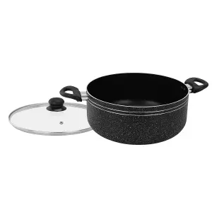 Royalford 26Cm Casserole Dish with Tempered Glass Lid Cooking Pot, Induction Stockpot Saucepan with Non-Stick Coating